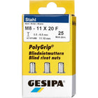 Nitonakrętka GESIPA PolyGrip(R) trzon nitu d x l 11 x 20 mm M8 ( 4000813827 )