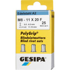 Nitonakrętka GESIPA PolyGrip(R) trzon nitu d x l 11 x 20 mm M8 ( 4000813831 )