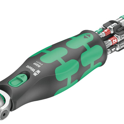 WERA Grzechotka obrotowo-zwrotna 8009 Zyklop Pocket Set 1 3/8 ″ + 1/4 ″ 72 zęby ( 4000822450 )