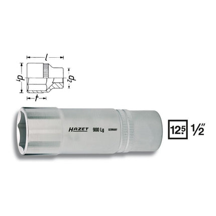 HAZET Douille 900LG 1/2 ″ 6 pans ( 4000822714 )