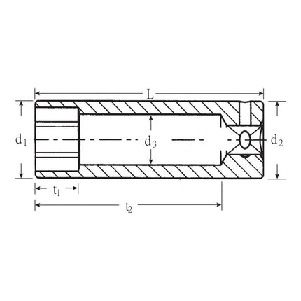 STAHLWILLE Socket 40 L 1/4 ″ hexagon, long ( 4000826223 )