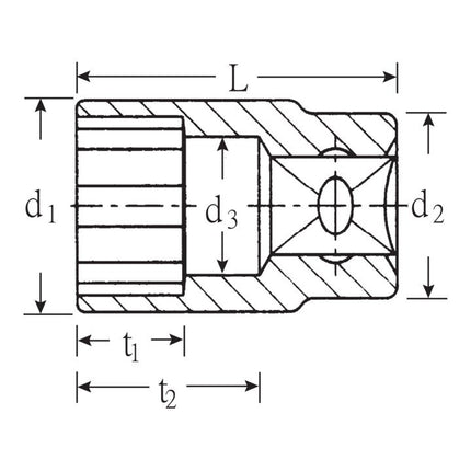STAHLWILLE Klucz nasadowy 45 3/8 ″ 12-stronny ( 4000826293 )