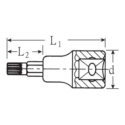 Gniazdo STAHLWILLE 54 X 1/2 ″ wewnętrzne wielopunktowe ( 4000826418 )