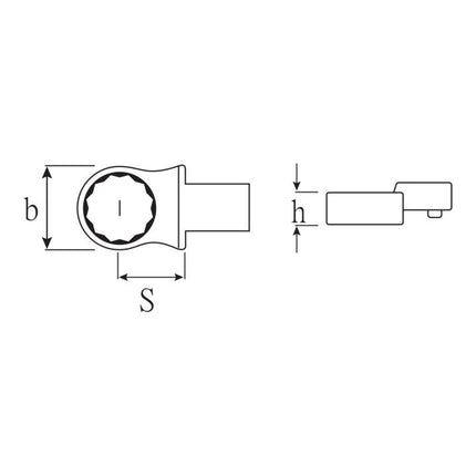 STAHLWILLE Outil à emmancher à anneau 732/40 30 ouverture de clé 30 mm 14 x 18 mm ( 4000826552 )