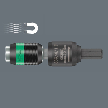 WERA bit holder 889/4/1 F Rapidaptor 1/4 ″ C 6.3 + E 6.3 ( 4000829876 )