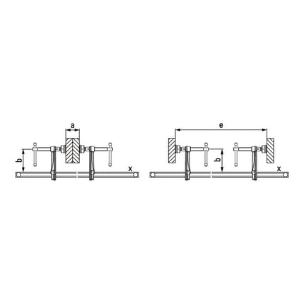 Zestaw wysokowydajnych zacisków BESSEY SLV/GSV Szerokość mocowania 1000 mm Występ 120 mm ( 4000831545 )