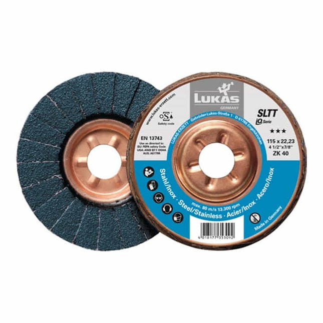 Disco lamellare LUKAS SLTT ZK Ø 125 mm grana 40 piatto ( 4000840321 )