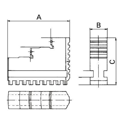 RÖHM drill jaw set for chuck Ø 160 mm ( 4121268160 )