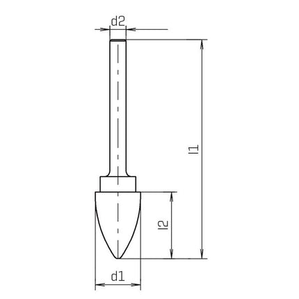 PFERD Frässtift RBF Ø 8 mm Kopflänge 20 mm Schaft-Ø 6 mm ( 4142160321 )