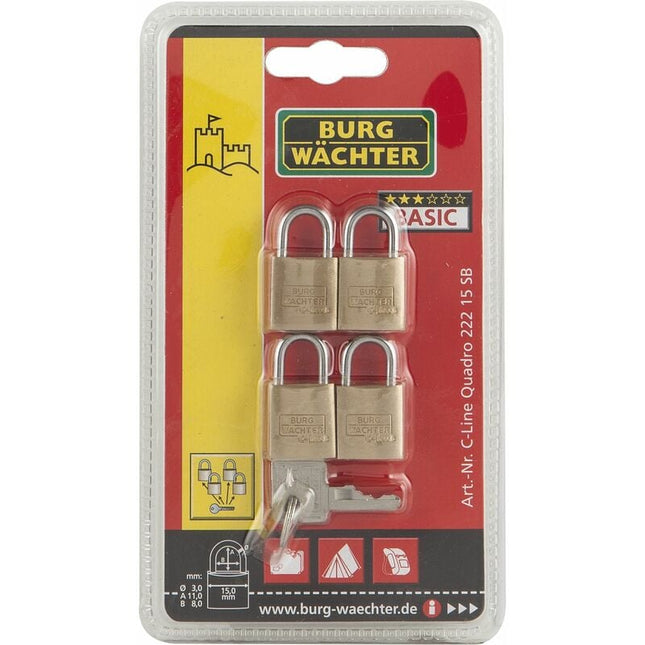 BURG-WÄCHTER juego de candados Quadro 222 40 grosor del grillete 6 mm altura del grillete 22 mm ( 8000428783 )