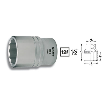 HAZET Douille 900Z 1/2 ″ 12 pans ( 8000466649 )