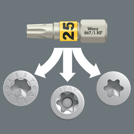 WERA Bit 867 TORX(R) HF 1/4 ″ TX 15 Length 25 mm ( 8002899411 )