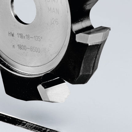 Fraise à rainure en V Festool HW 118x18-135°/aluminium (491471) pour fraiseuse à panneaux PF 1200