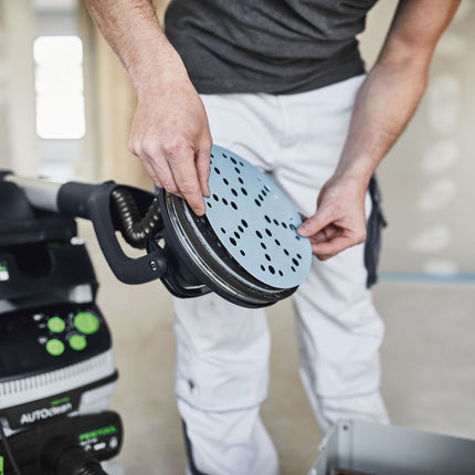 Disco de lijado Festool STF D225/128 P80 GR/5 granate (205665) para lijadoras de cuello largo PLANEX LHS 2 225 EQ(I), PLANEX 225 EQ, PLANEX LHS-E 225 easy, PLANEX LHS 2-M 225 EQ