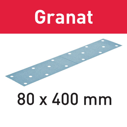 Festool STF 80x400 P80 GR/50 tiras de lija granate (497159) para LRS 400, HSK-A 80x400 / 80x200