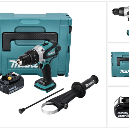 Makita DHP 458 M1J Akku Schlagbohrschrauber 18 V 91 Nm + 1x Akku 4,0 Ah + Makpac - ohne Ladegerät