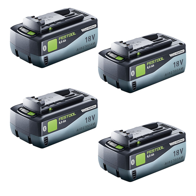 Juego de baterías Festool 4x BP 18 Li 8.0 HP-ASI batería 18 V 8.0 Ah ( 4x 577323 ) 8000 mAh Li-ion con indicador de nivel de carga