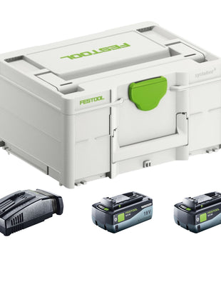 Festool SYS 18V 2x8,0/SCA16 Energie Set ( 577327 ) 2x Akku 18 V 8,0 Ah + Ladegerät + Systainer