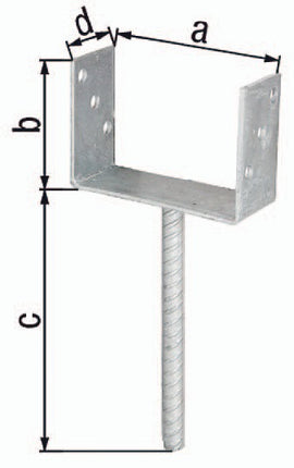 GAH Soporte de poste en U ETA-10/0210 81x100x200x60mm ( 3000200703 )