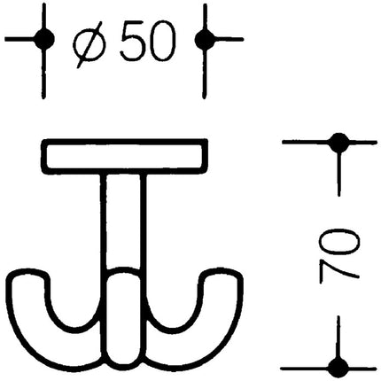 HEWI triple hook 477.90.050 triple projection 50 mm ( 3000206827 )