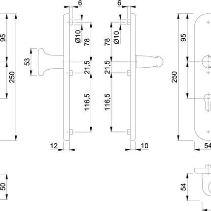 HOPPE Meble Verona 86G/3331/3310/1510 Aluminium F1 ( 3000209099 )