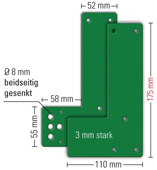 Placa de montaje GFS 901 - / 991 470 Montaje en puertas de cristal ( 3000250545 )