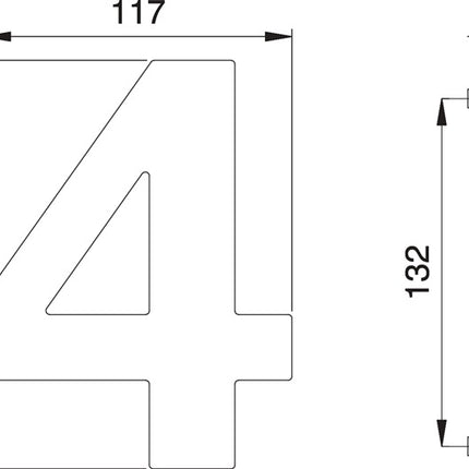 EDI house number digit 4 stainless steel matt ( 3000261319 )
