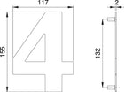 EDI house number digit 4 stainless steel matt ( 3000261319 )