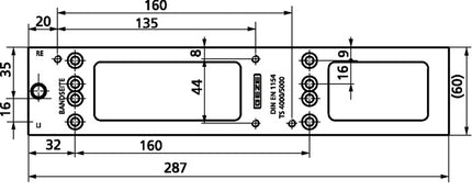 Placa de montaje GEZE adecuada para TS 4000 / 5000 (3325039198)