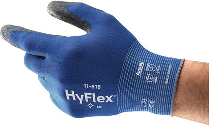 Guantes ANSELL HyFlex® 11-618 talla 8 azul/negro (4000371334)