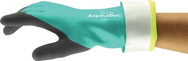 Rękawice chemiczne ANSELL AlphaTec 58-735 rozmiar 9 zielone ( 4000371503 )