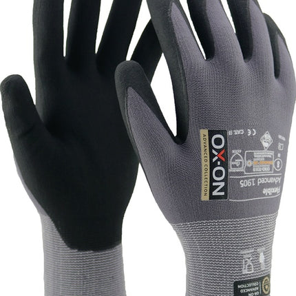OX-ON Handschuhe Flexible Advanced 1905 Größe 9 schwarz/hellgrau ( 4000391387 )