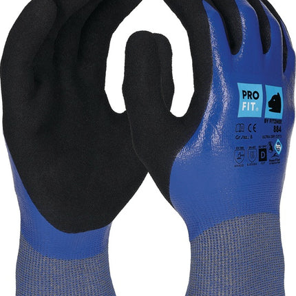 PRO FIT Schnittschutzhandschuhe Ultra DRY CUT D Größe 8 blau / schwarz ( 4000391424 )