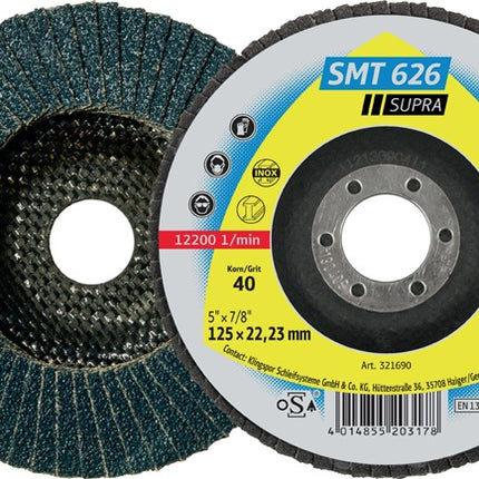 KLINGSPOR Fächerscheibe SMT 626 Supra Ø 180 mm Körnung 40 6° konisch ( 4000842832 )