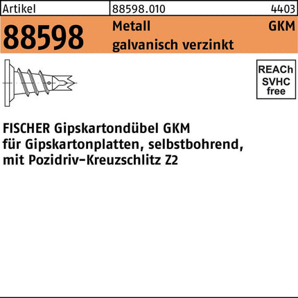 FISCHER Gipskartonduebel GKM L 31mm 8000257939  1 - toolbrothers