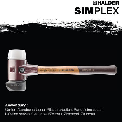 HALDER maza de cara blanda SIMPLEX cabeza d. 80mm longitud 490 cabeza w.175mm ( 8002360753 )