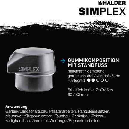 HALDER Schonhammerkopf  Kopfdurchmesser 80mm ( 8002360802 )