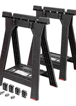Toolbrothers RHINO Set di cavalletti da officina + Custom Connect 580 x 770 mm Capacità di carico 350 kg