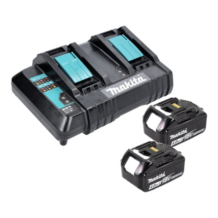 Makita DLM 480 CM2 Tondeuse à gazon sans fil 36 V ( 2x 18 V ) 48 cm 62 l + 2x batterie 4,0 Ah + chargeur