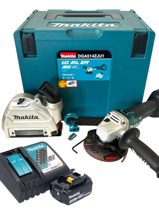 Makita DGA 514 RF1JU1 Cordless angle grinder 18 V 125 mm brushless + 1x rechargeable battery 3.0 Ah + charger + Makpac