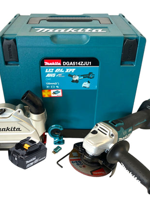 Makita DGA 514 G1JU1 Smerigliatrice angolare a batteria 18 V 125 mm senza spazzole + 1x batteria ricaricabile 6,0 Ah + Makpac - senza caricabatterie