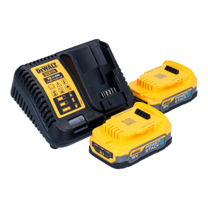 Akumulatorowa szlifierka kątowa DeWalt DCG 409 E2T 18 V 125 mm bezszczotkowa + 2x akumulator Powerstack 1,7 Ah + ładowarka + TSTAK
