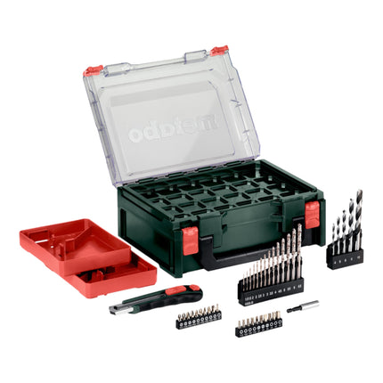 Metabo Powermaxx BS Basic Set cordless drill driver 12 V 34 Nm ( 600080710 ) + 2x rechargeable battery 2.0 Ah + charger + 41-piece accessory set + case
