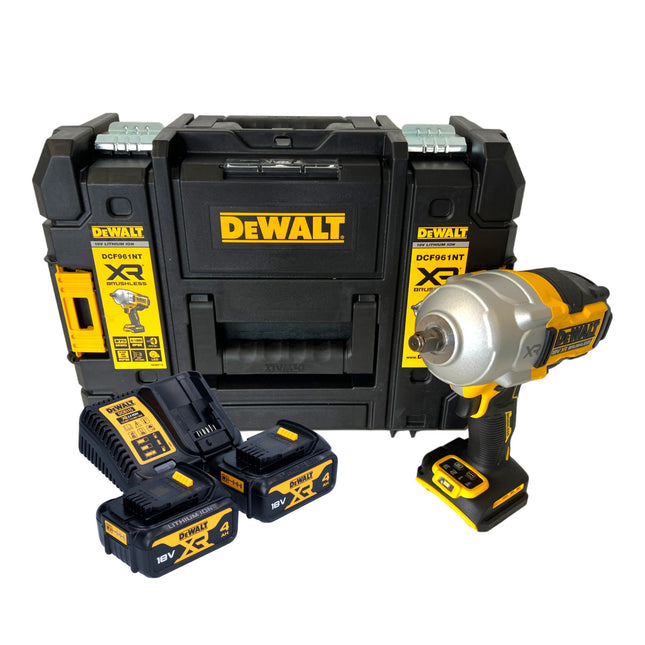 DeWalt DCF 961 M2T cordless impact wrench 18 V 1632 Nm 1/2" brushless + 2x rechargeable battery 4.0 Ah + charger + TSTAK