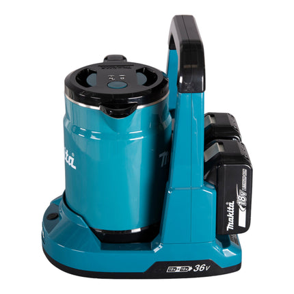 Makita DKT 360 PM2 hervidor sin cable 36 V ( 2x 18 V ) 0,8 L + 2x batería recargable 4,0 Ah + cargador doble
