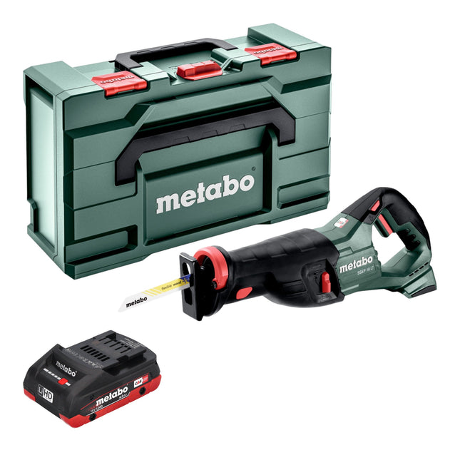 Metabo SSEP 18 LT sierra de sable sin cable 18 V 32 mm + 1x batería LiHD 4,0 Ah + metabox - sin cargador