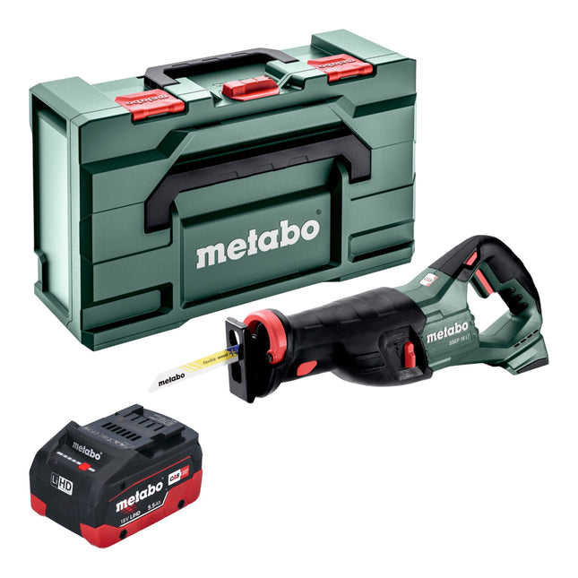 Metabo SSEP 18 LT sierra de sable sin cable 18 V 32 mm + 1x batería LiHD 5,5 Ah + metabox - sin cargador