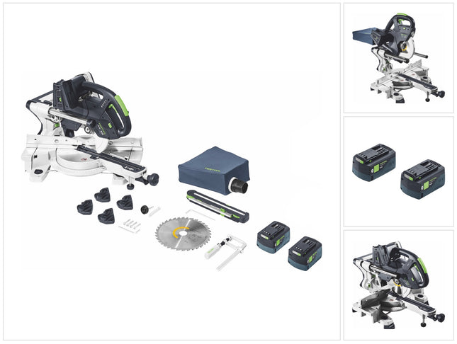 Festool KSC 60 EB-Basic KAPEX Tronzadora sin cable 18 V / 36 V 216 mm Sin escobillas + 2x batería 5,0 Ah - sin cargador