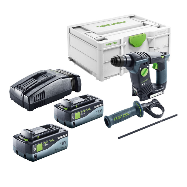 Festool BHC 18-Basic cordless hammer drill 18 V 1.8 J SDS Plus Brushless + 2x battery 8.0 Ah + quick charger + Systainer