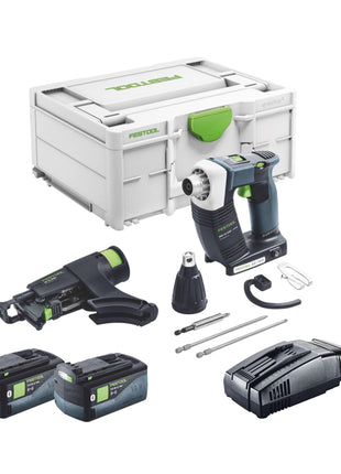 Festool DURADRIVE DWC 18-4500 Atornillador básico sin cable para la construcción 18 V 14 Nm sin escobillas + 2x batería recargable 5,0 Ah + cargador rápido + systainer